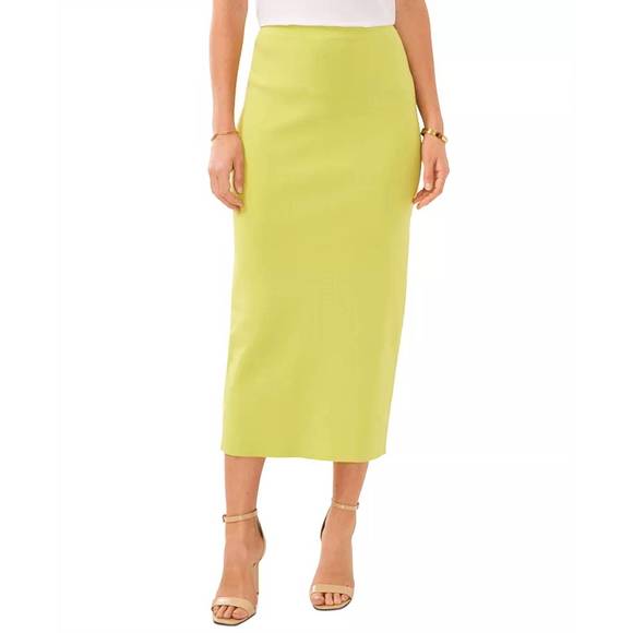 NEW VINCE CAMUTO knit back slit skirt in key lime - Picture 1 of 3